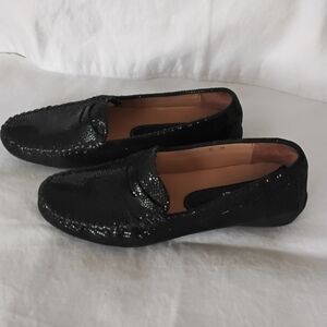 Vaneli Black Sequin Driving Loafers